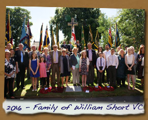 2016 Commemorative Ceremony - Family of William Short VC