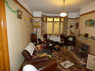 Photo 12  - York Trip - Castle Museum - Are they antimacassars on the chairs & Hilda Ogdens flying ducks? - Who remembers making crepe paper Christmas decorations?
