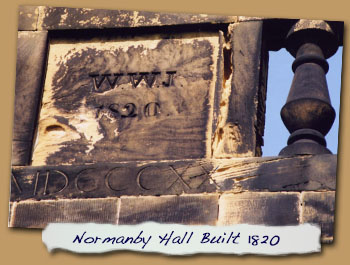 Plaque on new Normanby Hall built 1820 by WW Jackson -
              Click On This for Larger Image
                  (Opens in New Window)