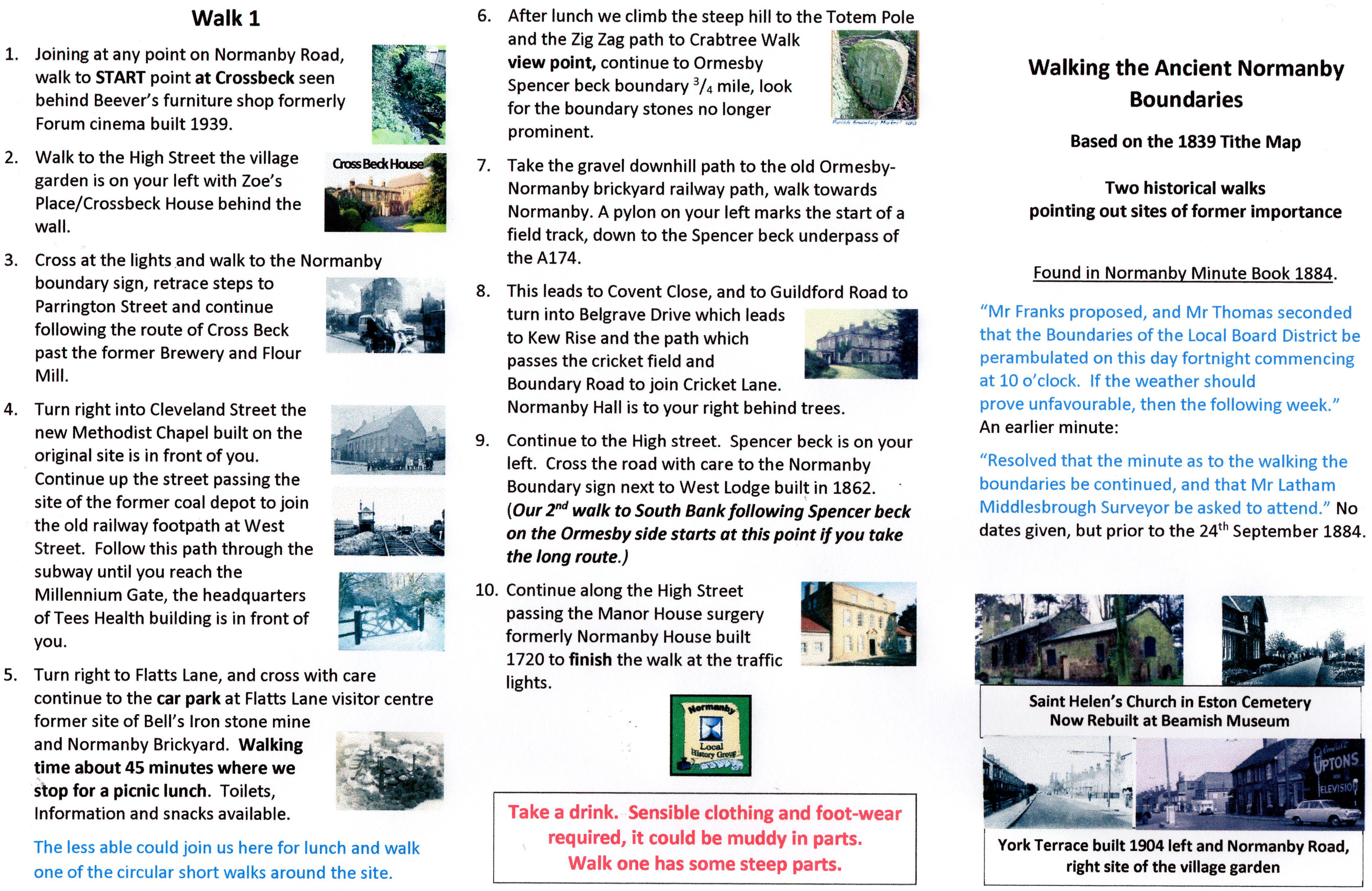 2018 Normanby Boundary Walk Leaflet:  Walk One